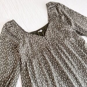 Women's Long Sleeve Dress MEDIUM. Green Polka Dot Mini Dress Lined. New In. Fall